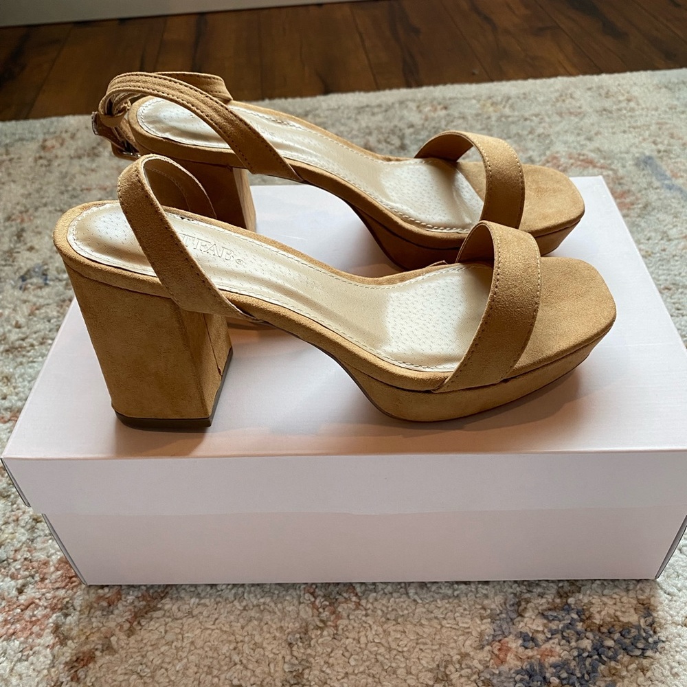 JustFab Desert Camel Dress Sandals